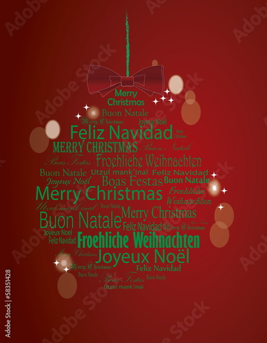 Vector: Typography Merry christmas ball Typography Merry christmas ball
