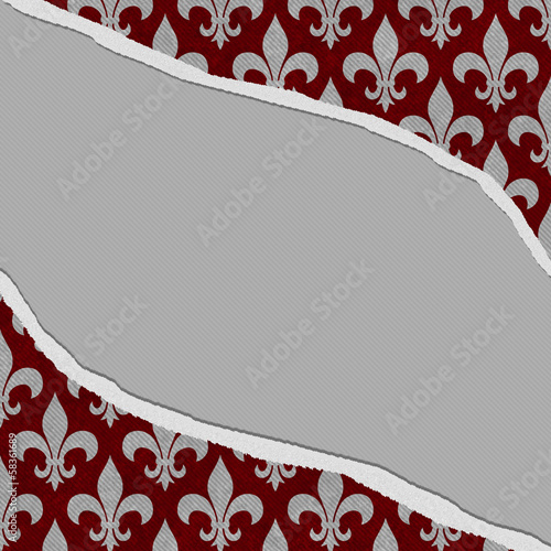 Photo: Red and Gray Fleur De Lis Textured Torn Background Red and Gray Fleur De Lis Textured Torn Background
