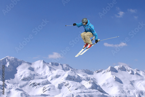 Photo: Jumping skier Jumping skier