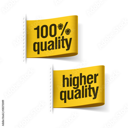 Vector: 100% higher quality product labels 100% higher quality product labels