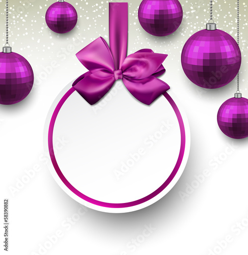 Vector: Purple paper round holiday labels. Purple paper round holiday labels.