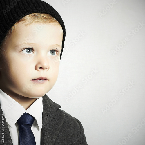 Photo: fashion little boy in tie.stylish kid. children fashion little boy in tie.stylish kid. children