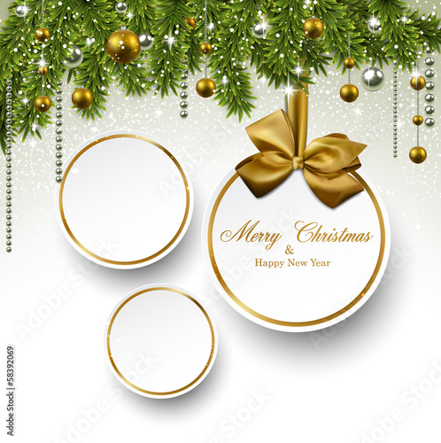 Vector: Paper round holiday labels. Paper round holiday labels.