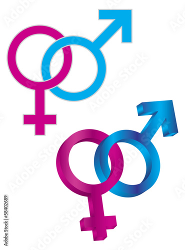 Vector: Male and Female Gender Symbol Intertwined Vector Illustration Male and Female Gender Symbol Intertwined Vector Illustration