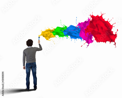 Photo: Young man and colour splash Young man and colour splash