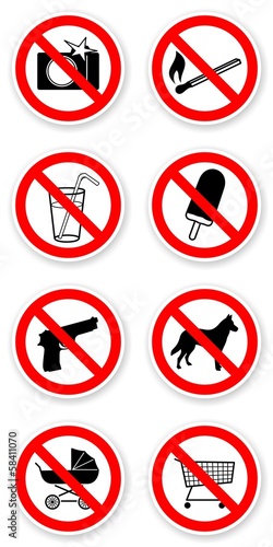 Illustration: sticker of prohibited symbols sticker of prohibited symbols