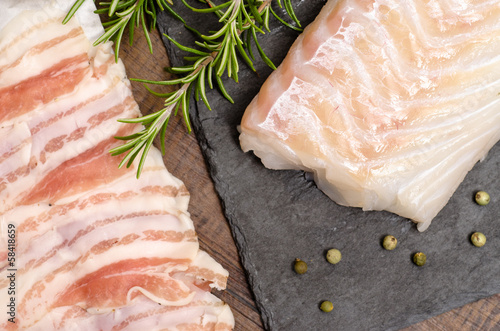 Photo: Kabeljau und Pancetta Speck Kabeljau und Pancetta Speck