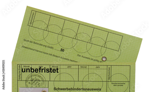 Photo: Schwerbehindertenausweis Schwerbehindertenausweis