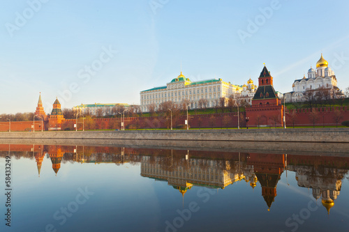 Photo: Moscow Kremlin, Grand Kremlin Palace and quay Moskva River Moscow Kremlin, Grand Kremlin Palace and quay Moskva River