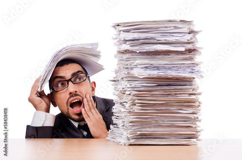 Photo: Man with too much work to do Man with too much work to do