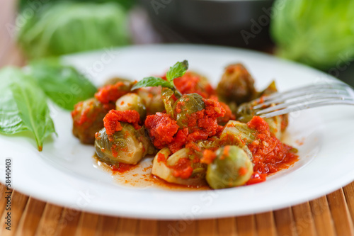 Photo: Brussels sprouts baked in tomato sauce Brussels sprouts baked in tomato sauce