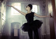 Black swan ballet dancer in move Black swan ballet dancer in move
