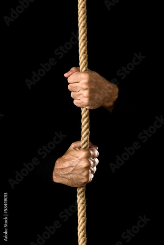 Photo: Holding a rope Holding a rope