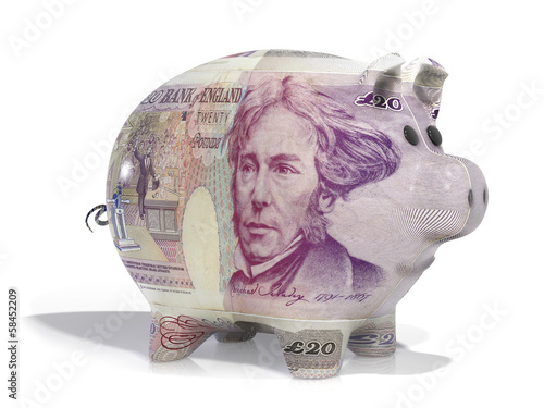 Photo: pound note piggy bank pound note piggy bank