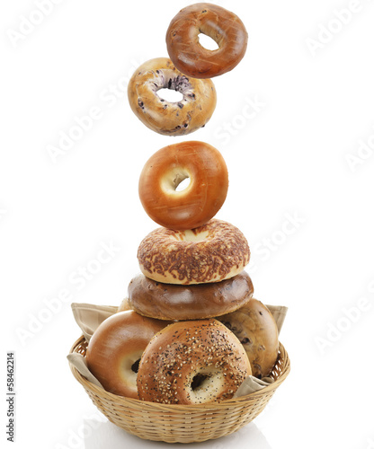 Photo: Bagels On White Background Bagels On White Background