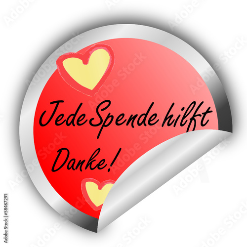 Vector: Sticker - Jede Spende hilft Danke! Sticker - Jede Spende hilft Danke!