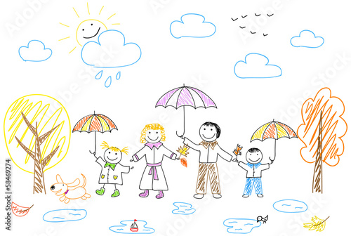Illustration: Happy family Happy family
