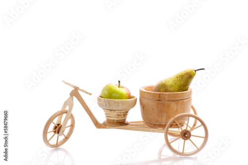 Photo: fresh apple and pear in a bike fresh apple and pear in a bike