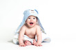 cute baby in a towel isolated on white background cute baby in a towel isolated on white background