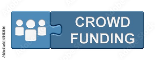 Illustration: Puzzle-Button blau: Crowdfunding Puzzle-Button blau: Crowdfunding