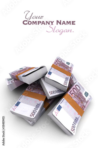 Illustration: 500 Euros stacks 500 Euros stacks