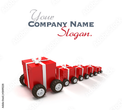 Illustration: Gift boxes convoi Gift boxes convoi