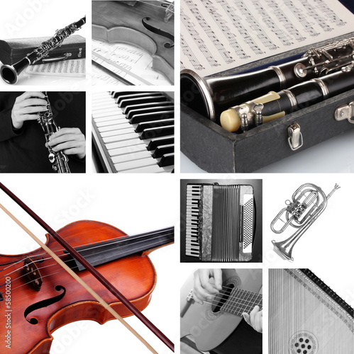 Photo: Collage of musical instruments Collage of musical instruments