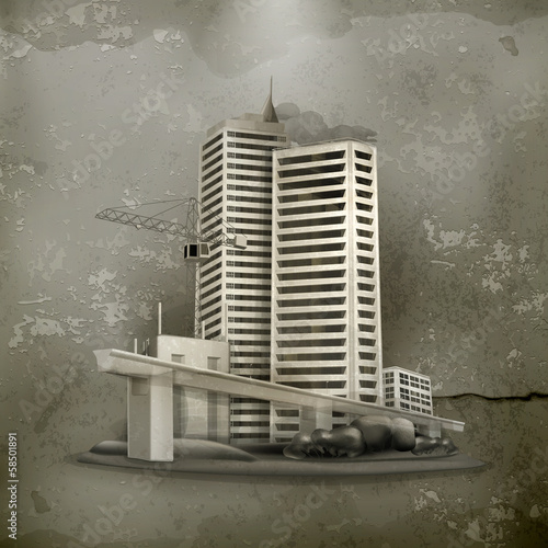 Vector: Construction old style Construction old style