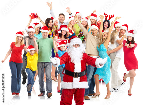 Photo: Happy Christmas people group. Happy Christmas people group.