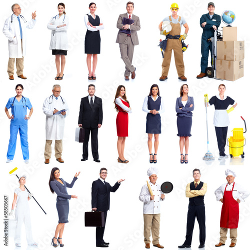 Photo: Workers people set. Workers people set.