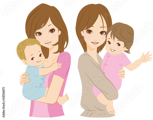 Vector: 母子 イラスト 母子 イラスト