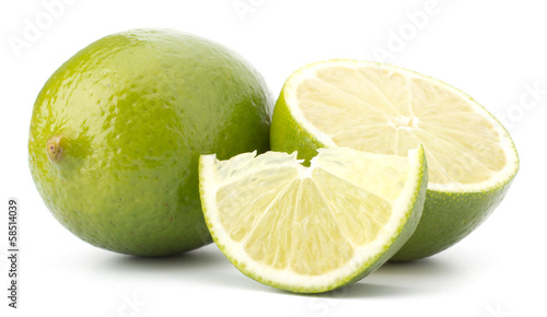 Photo: Fresh lime fruit Isolated on white background Fresh lime fruit Isolated on white background