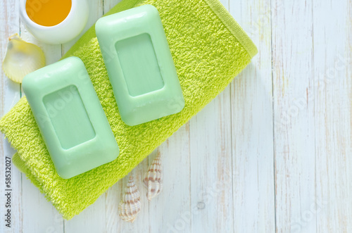 Photo: soap on the towels soap on the towels