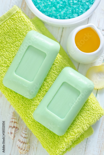 Photo: soap on the towels soap on the towels