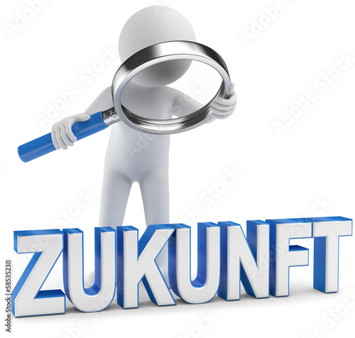 Illustration: männchen lupe Zukunft männchen lupe Zukunft