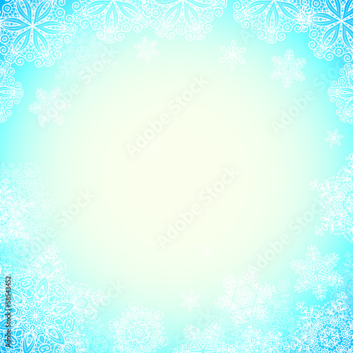 Vector: Blue snowy blurred background with bokeh effect Blue snowy blurred background with bokeh effect