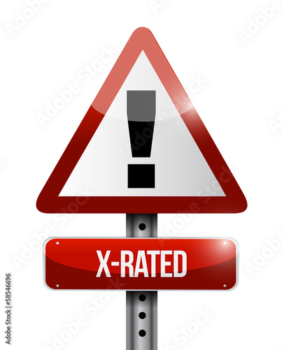 Illustration: X-rated warning road sign illustration design X-rated warning road sign illustration design