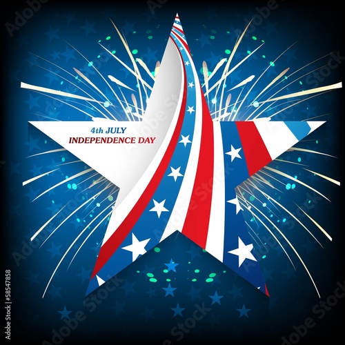 Vector: 4th July American Independence Day star in American Flag celebra 4th July American Independence Day star in American Flag celebra