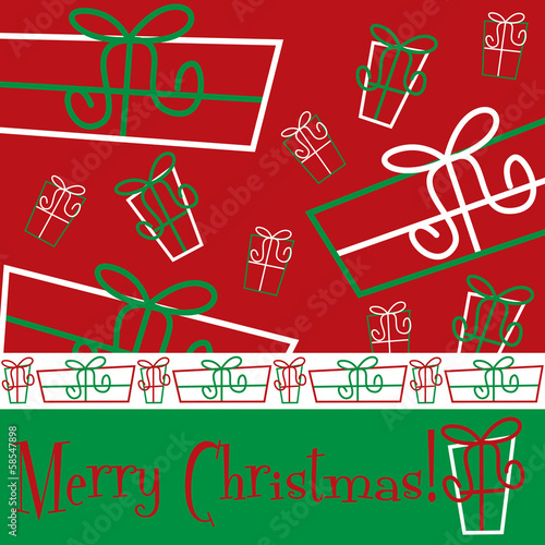 Vector: Funky gift Christmas card in vector format. Funky gift Christmas card in vector format.
