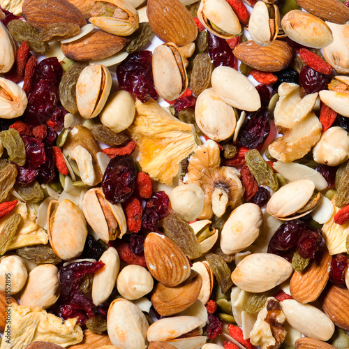 Photo: Repeating Fruit and Nut Background Repeating Fruit and Nut Background