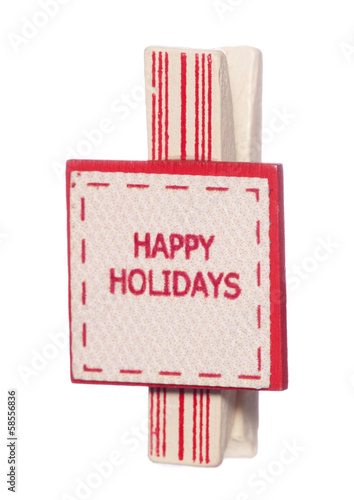Photo: Happy holidays christmas sign Happy holidays christmas sign
