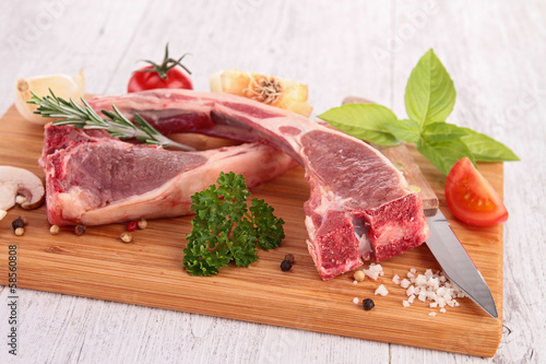 Photo: raw lamb chop raw lamb chop