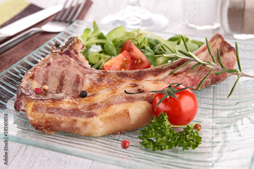 Photo: grilled lamb chop with vegetable grilled lamb chop with vegetable