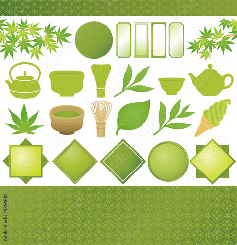 Vector: 抹茶 緑茶 お茶 広告 イラスト 抹茶 緑茶 お茶 広告 イラスト