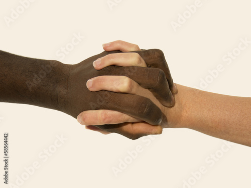 Photo: Mixity - Two joint hands symbolizing diversity Mixity - Two joint hands symbolizing diversity