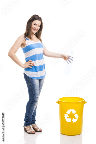 Photo: Beautiful young recycling Beautiful young recycling