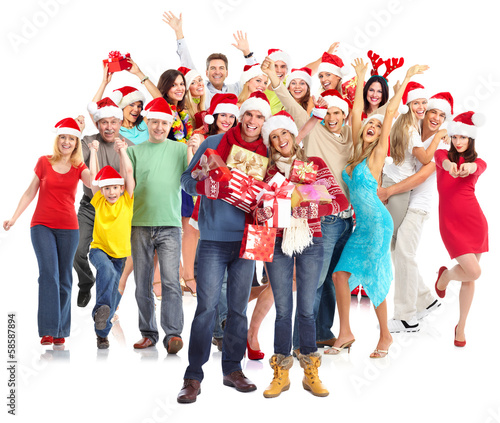 Photo: Happy Christmas people group. Happy Christmas people group.