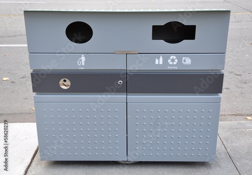 Photo: Metal trash bin Metal trash bin