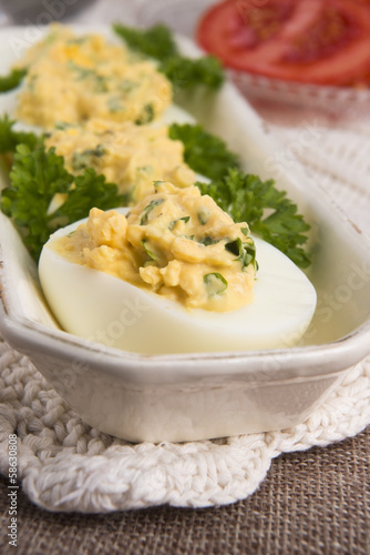 Photo: Stuffed eggs with parsley and mayonnaise Stuffed eggs with parsley and mayonnaise