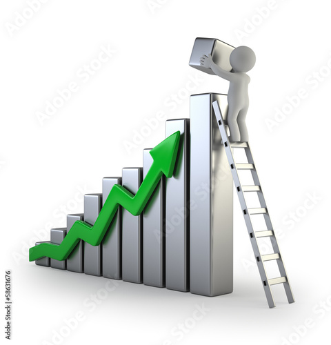 Illustration: 3d small people - acceleration of growth 3d small people - acceleration of growth